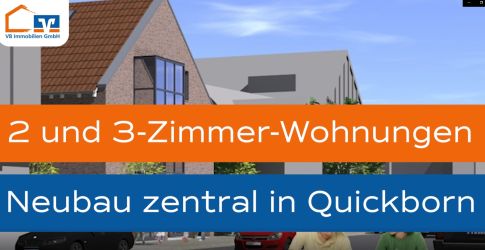 Neubau - Erstbezug April 2023
2-Zimmer-Wohnung im 1. OG mit Fahrstuhl - zentral in Quickborn